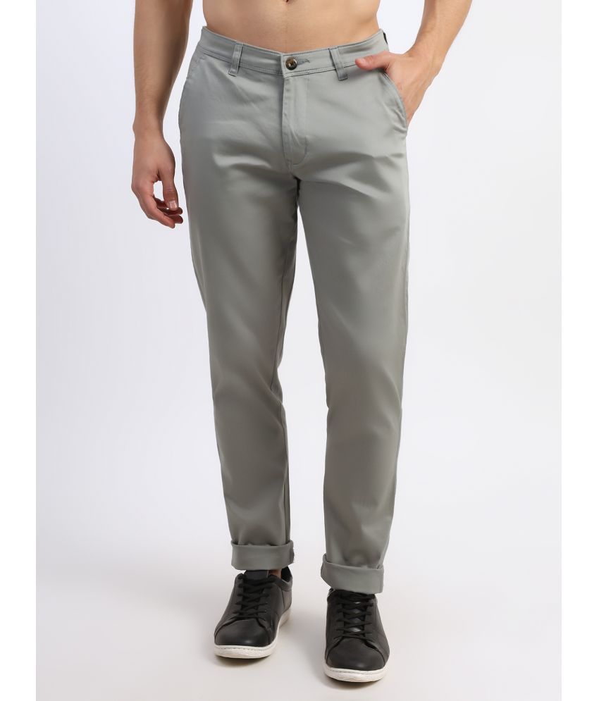     			plounge Slim Flat Men's Chinos - Light Grey ( Pack of 1 )