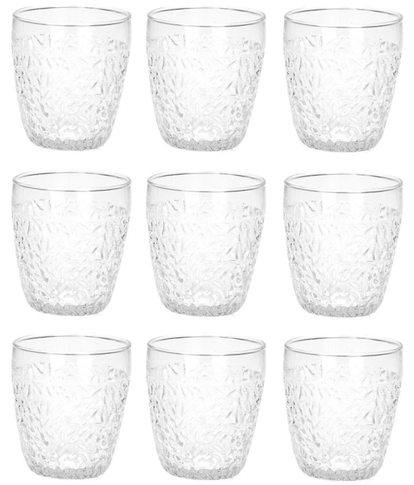     			AFAST Designer Glass Glass Glasses 200 ml ( Pack of 9 )