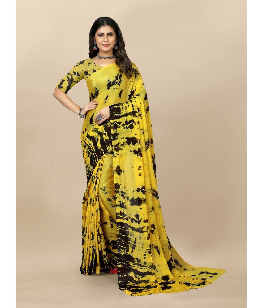     			Apnisha Cotton Silk Embellished Saree With Blouse Piece - Yellow ( Pack of 1 )