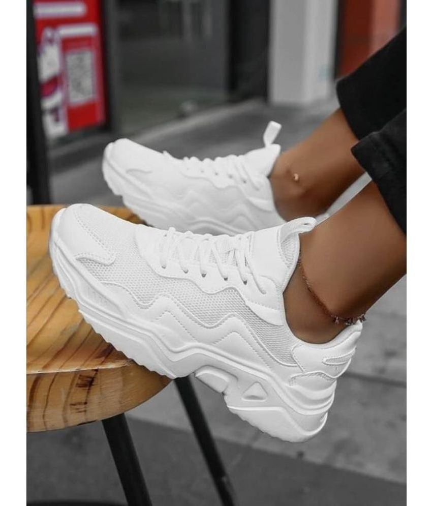     			Deals4you White Women's Sneakers