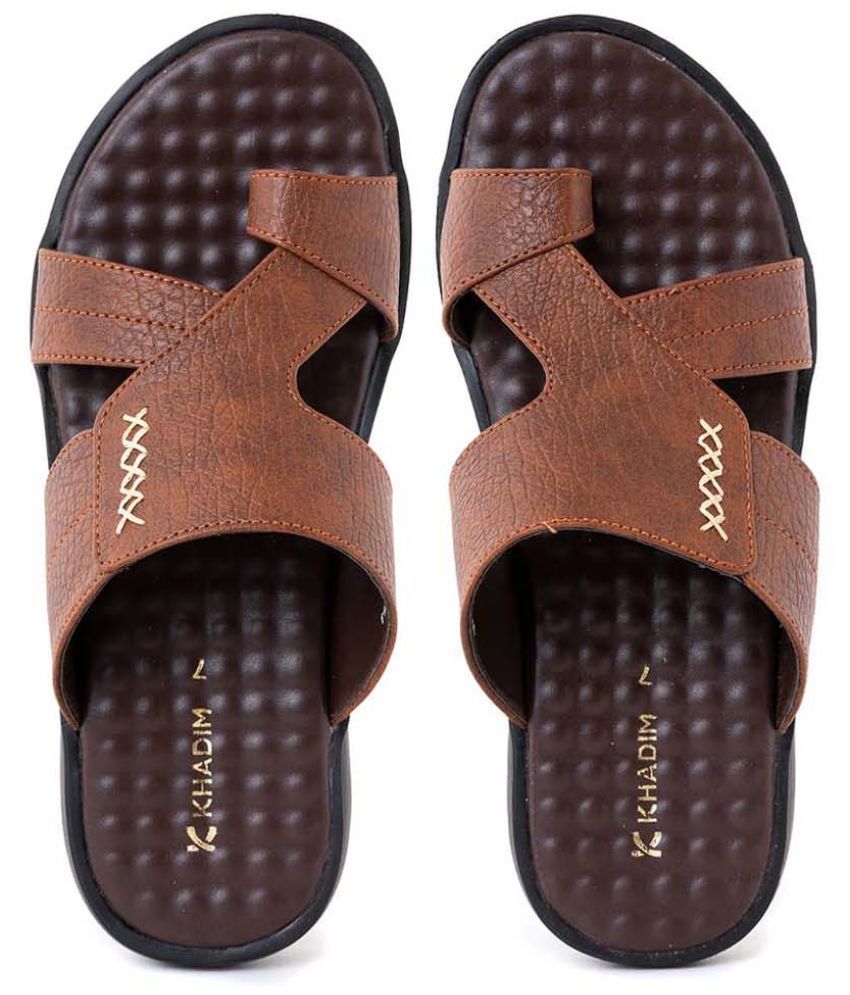     			KHADIM - Brown Men's Floater Sandals