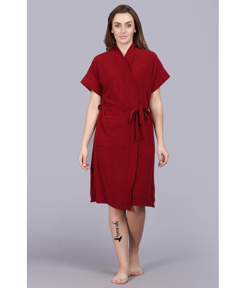     			Poorak Maroon Free Size Bathrobe ( Pack of 1 )