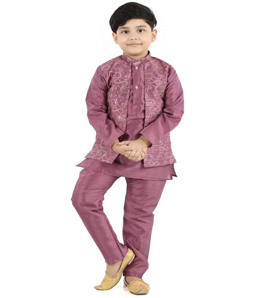     			s muktar garments Purple Cotton Blend Boys ( Pack of 1 )
