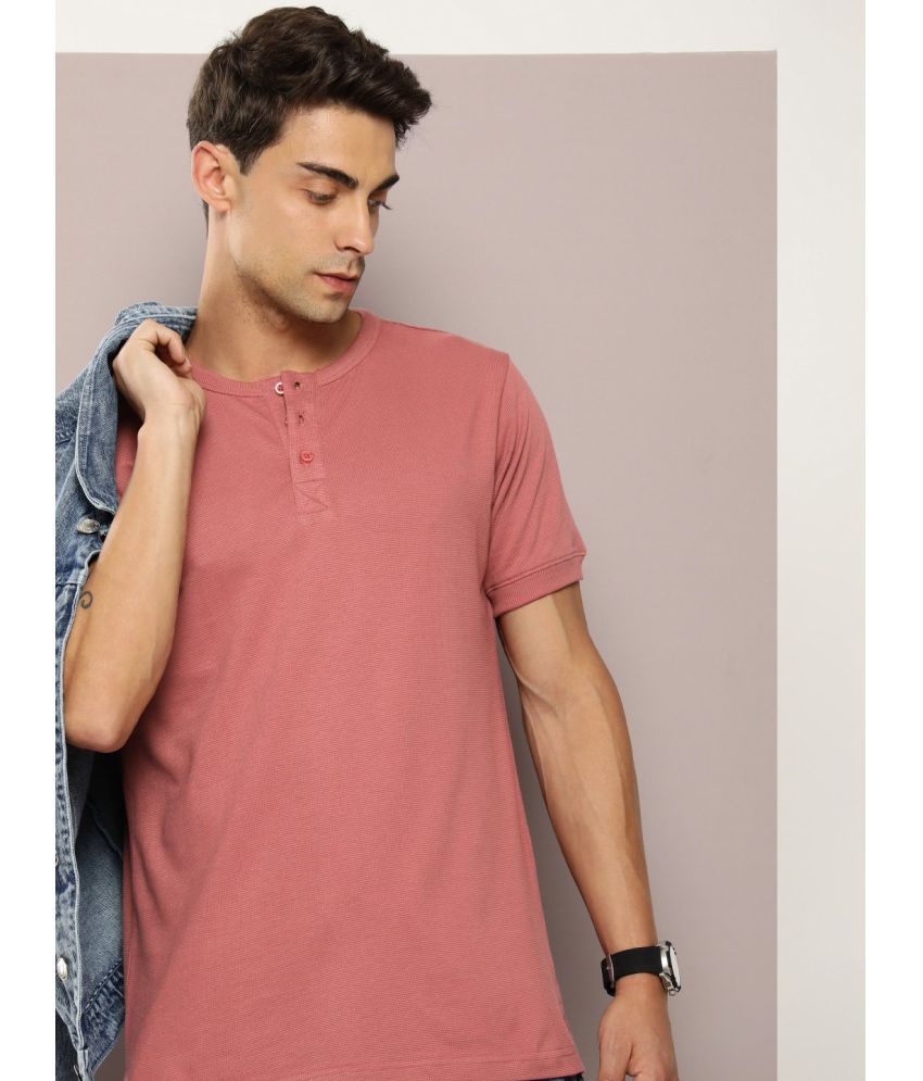     			Dillinger Cotton Regular Fit Solid Half Sleeves Men's T-Shirt - Pink ( Pack of 1 )