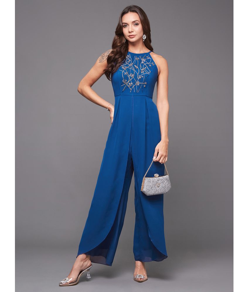     			Miss Chase Blue Georgette Regular Fit Women's Jumpsuit ( Pack of 1 )