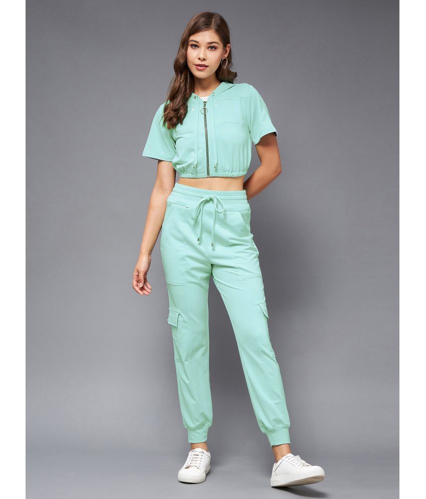     			Miss Chase Mint Green Solid Pant Top Set