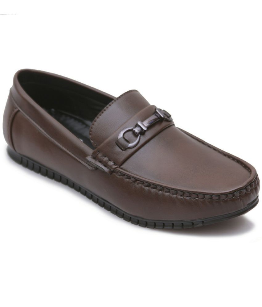     			Sneaklab RetroTrim-01_Brown Brown Men's Slip-on Shoes