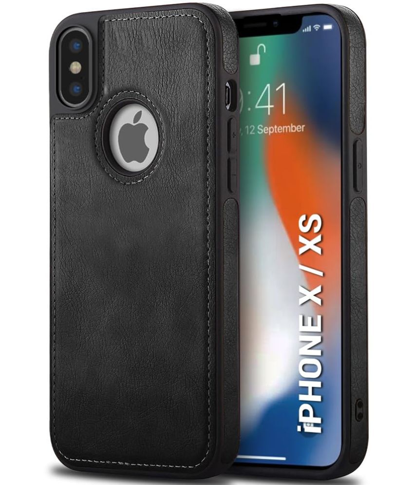     			Bright Traders Plain Cases Compatible For Artificial Leather Apple Iphone x ( Pack of 1 )