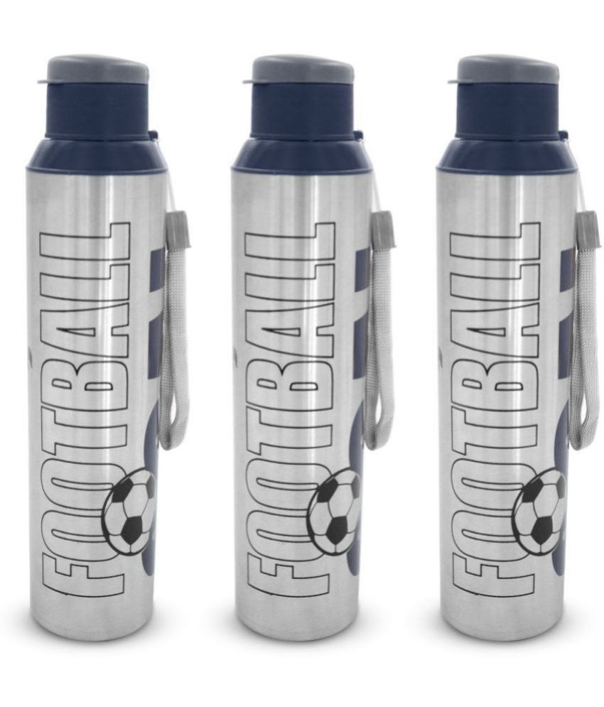     			Dhara Stainless Steel Blue Stainless Steel Sipper Water Bottle 850 mL ( Set of 3 )