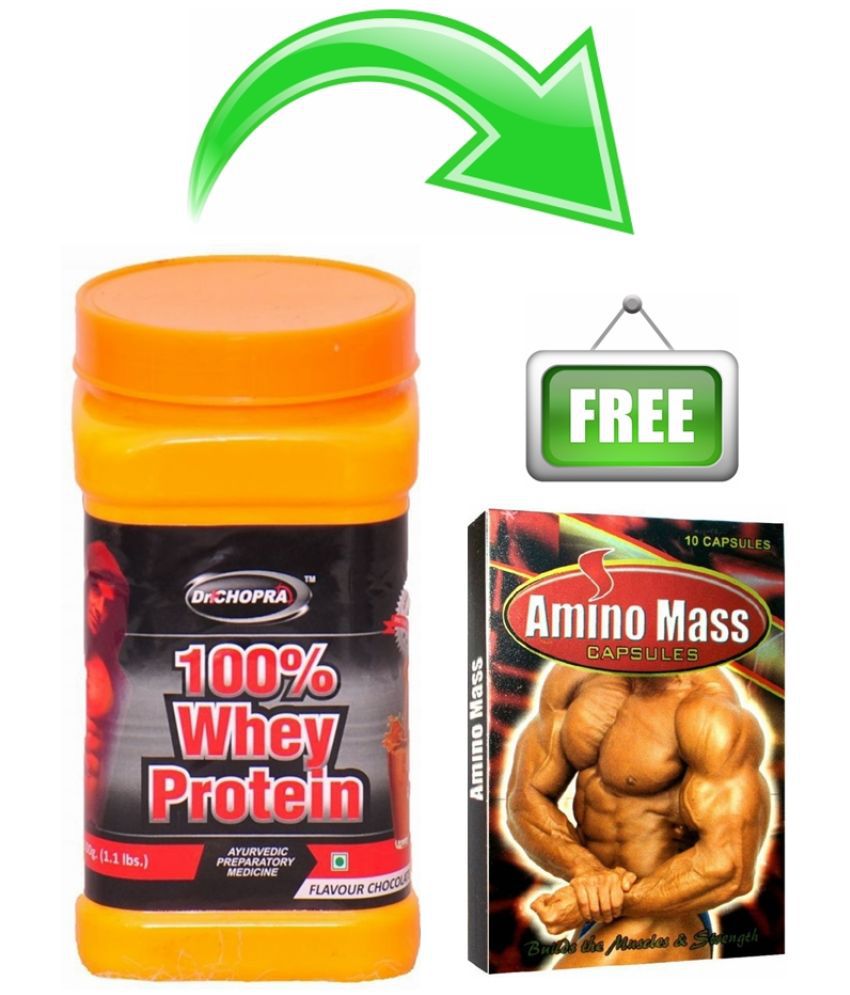     			Dr. Chopra 100% Whey Protein Powder 500gm & GG Amino Mass Capsule 10 no.s