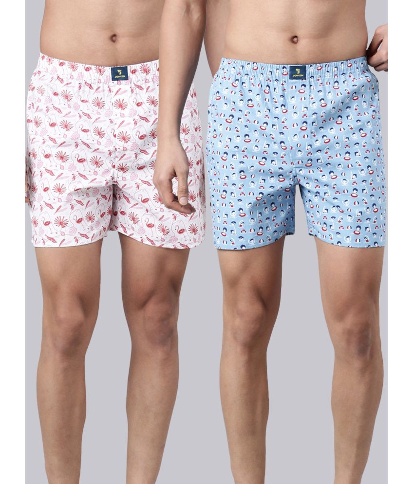     			Joven White Cotton Men's Boxer- ( Pack of 2 )