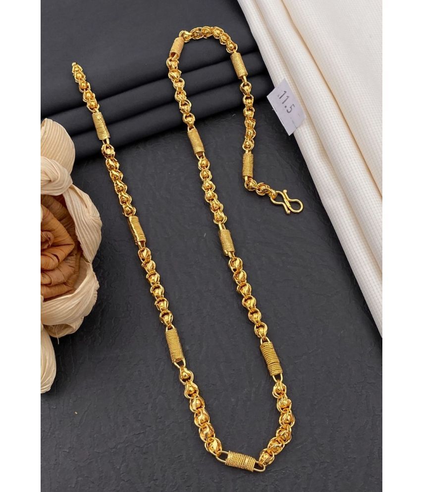     			MGSV Gold Plated Brass Chain ( Pack of 1 )