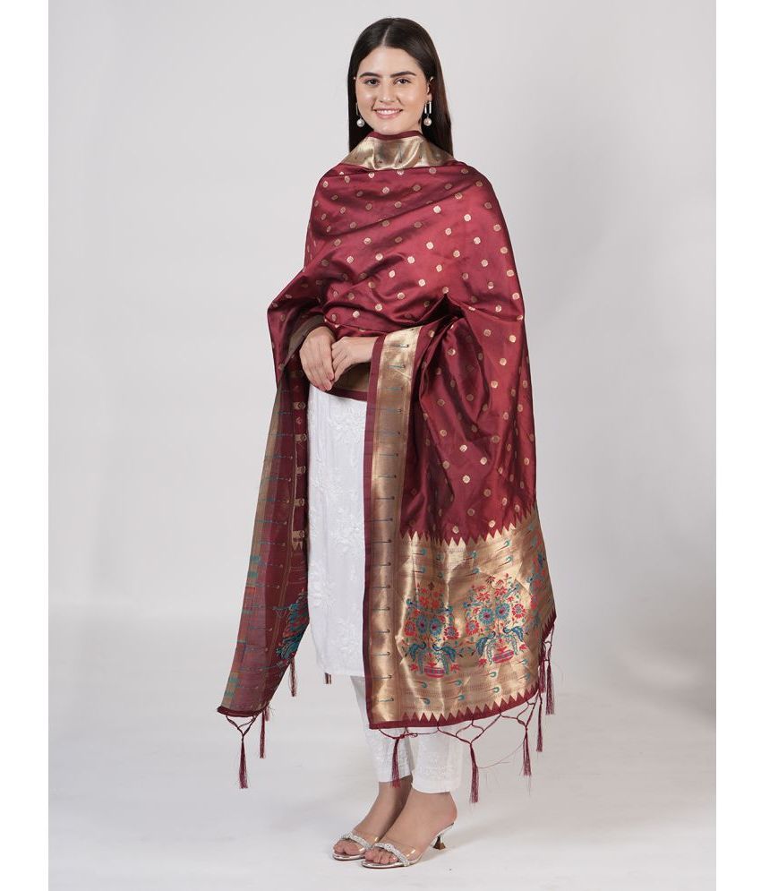     			MUFFLY Multicoloured Silk Blend Women's Dupatta - ( Pack of 1 )