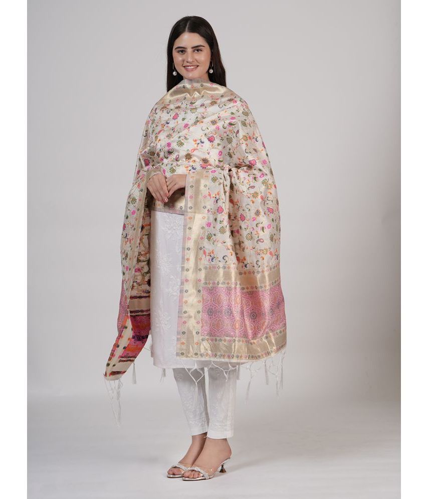     			MUFFLY Multicoloured Silk Blend Women's Dupatta - ( Pack of 1 )