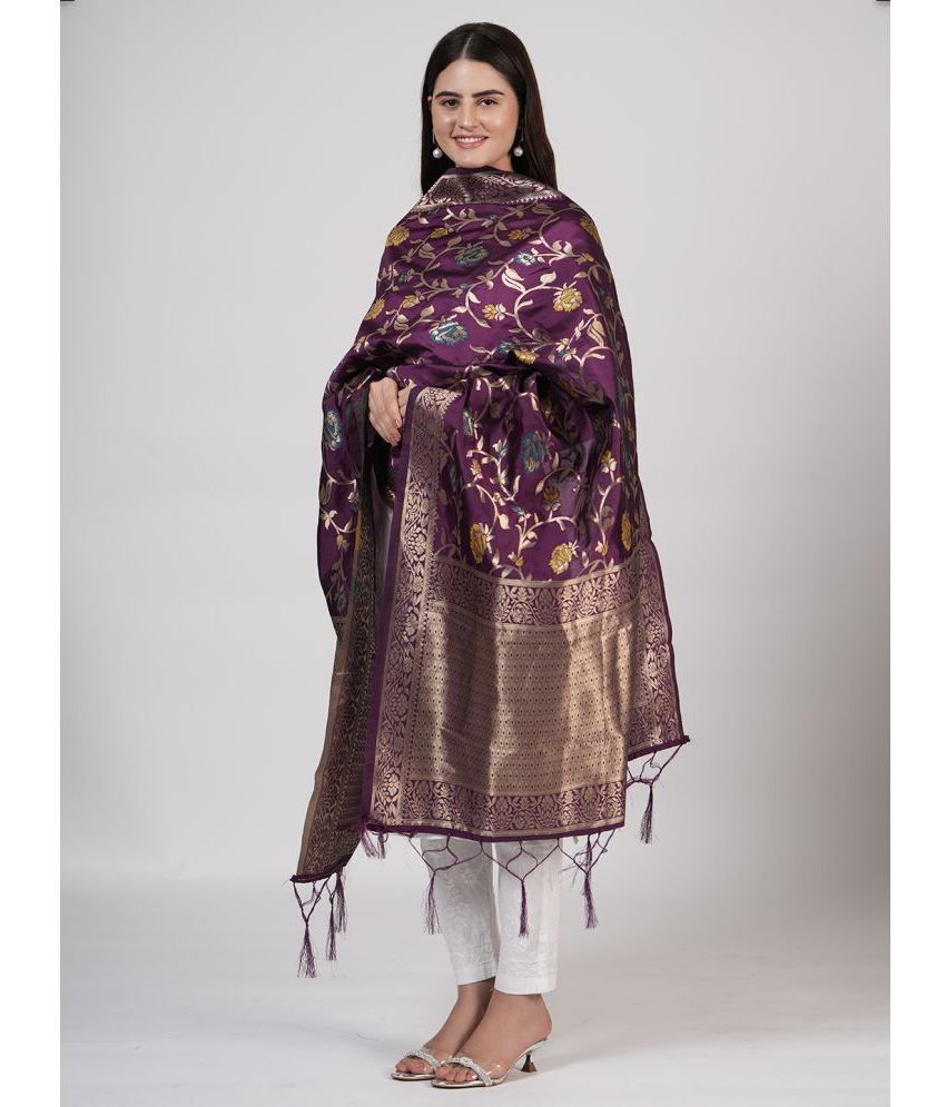     			MUFFLY Multicoloured Silk Blend Women's Dupatta - ( Pack of 1 )