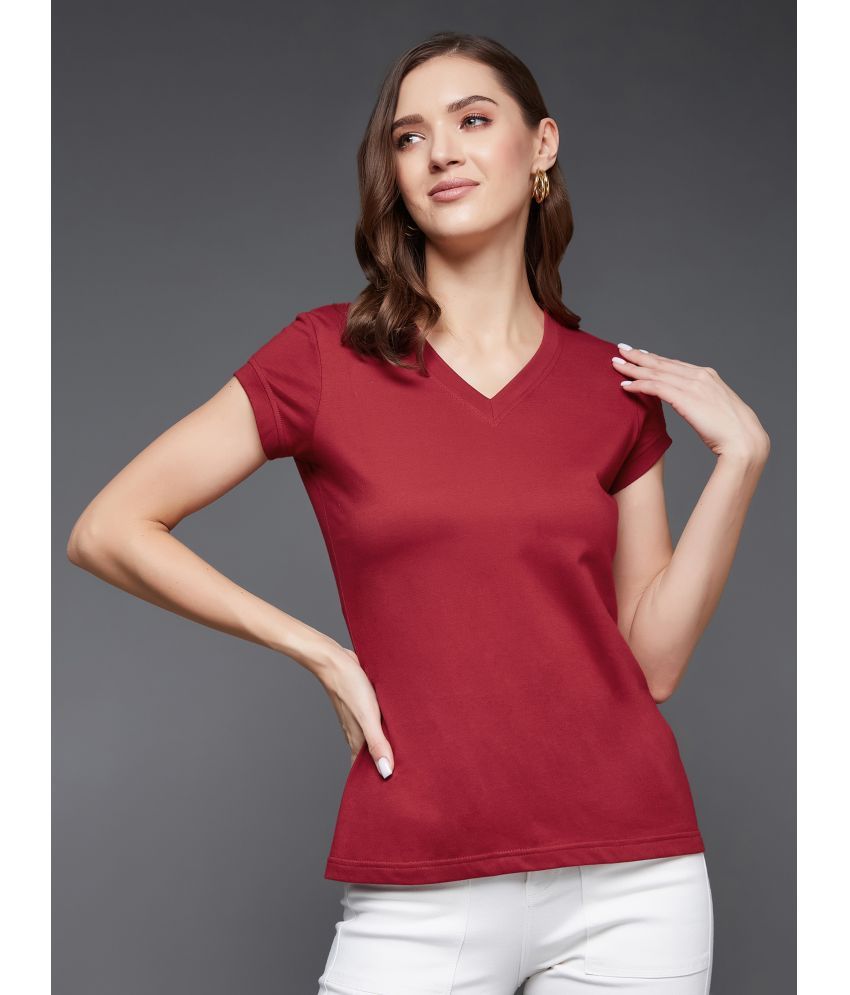     			Miss Chase Maroon Polyester Women's Regular Top ( Pack of 1 )