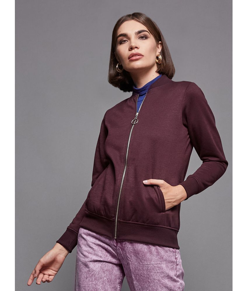     			Miss Chase - Polyester Maroon Bomber Jackets