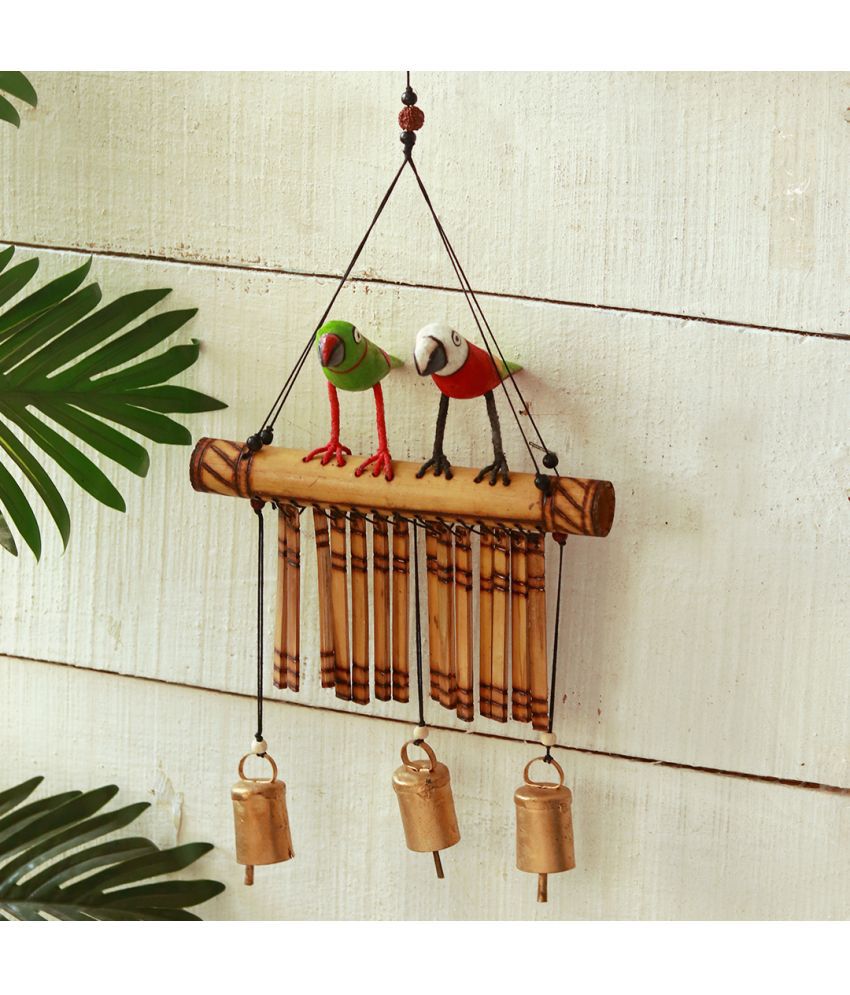     			Unravel India Wooden and Bell Wind Chime Wood Rod Indoor Windchime Pack of 1