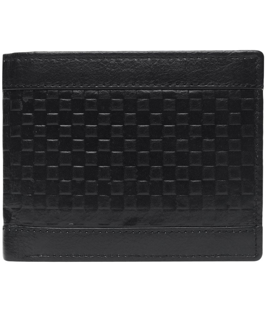    			DCENT KRAFT Black Leather Men's Coin Pouch,Two Fold Wallet,RFID Wallet ( Pack of 1 )