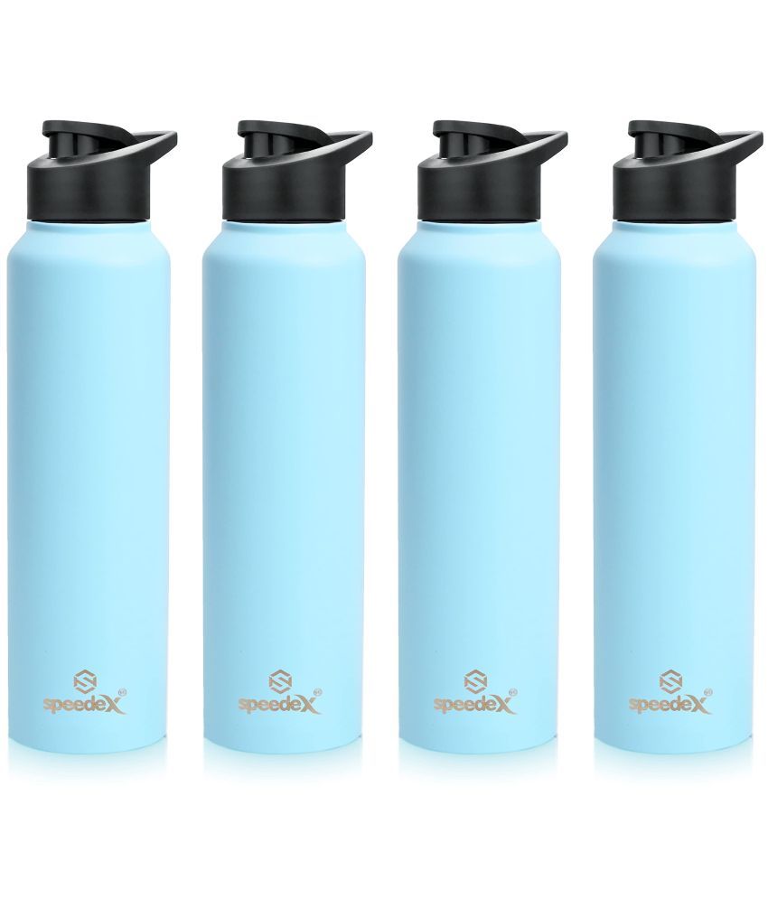     			Speedex  Stainless Steel Water Bottle Leak Proof  BPA Free Light Blue Stainless Steel Fridge Water Bottle 1000 mL ( Set of 4 )