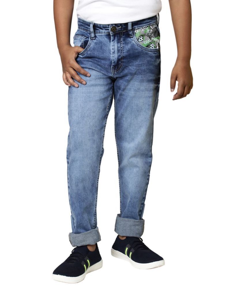     			36 BOYS LIGHT-BLUE POCKET PRINTED JEANS