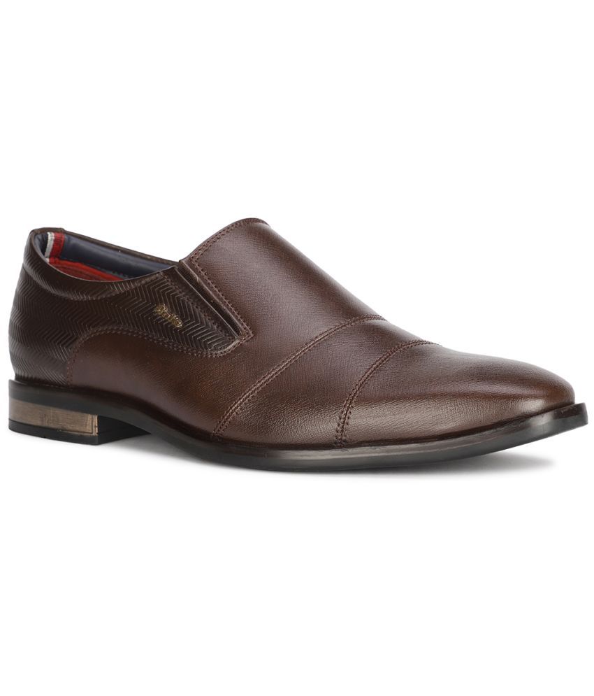     			Bata Brown Men's Slip On Formal Shoes