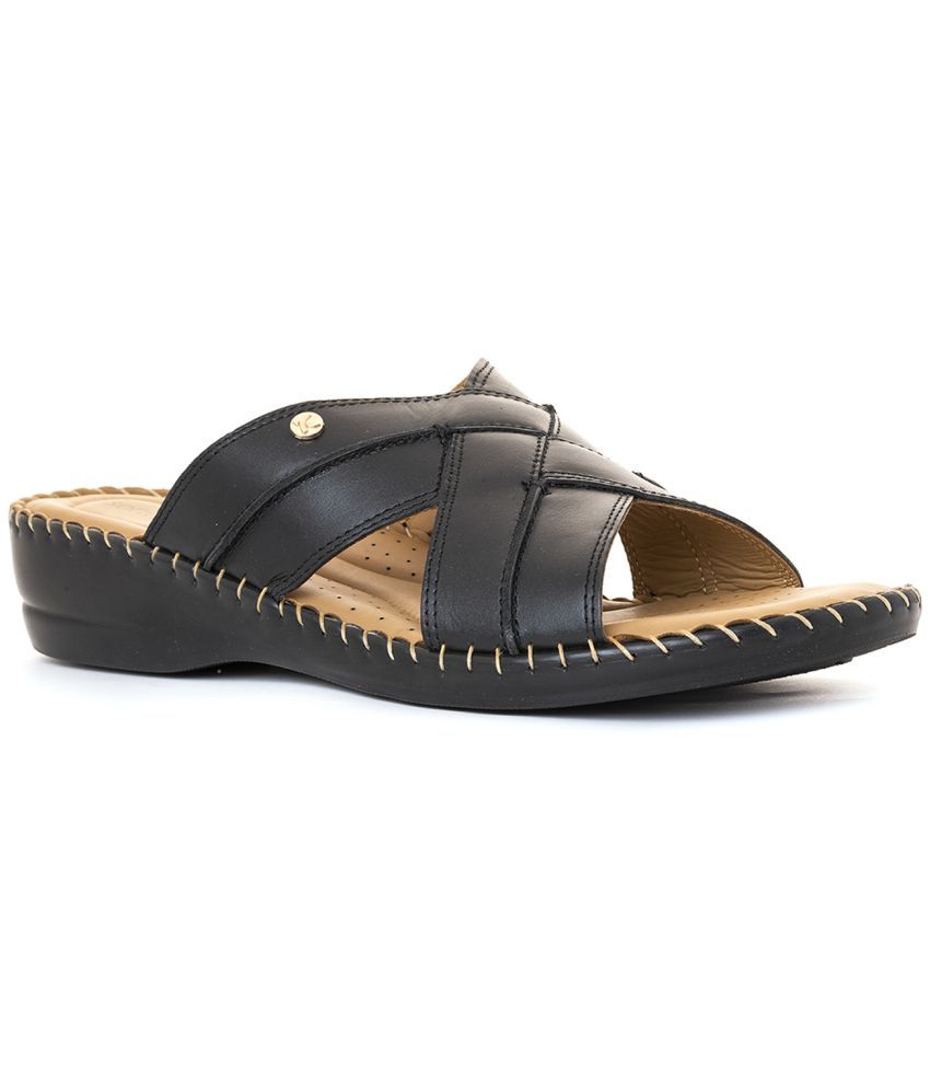     			KHADIM Black Women's Flats