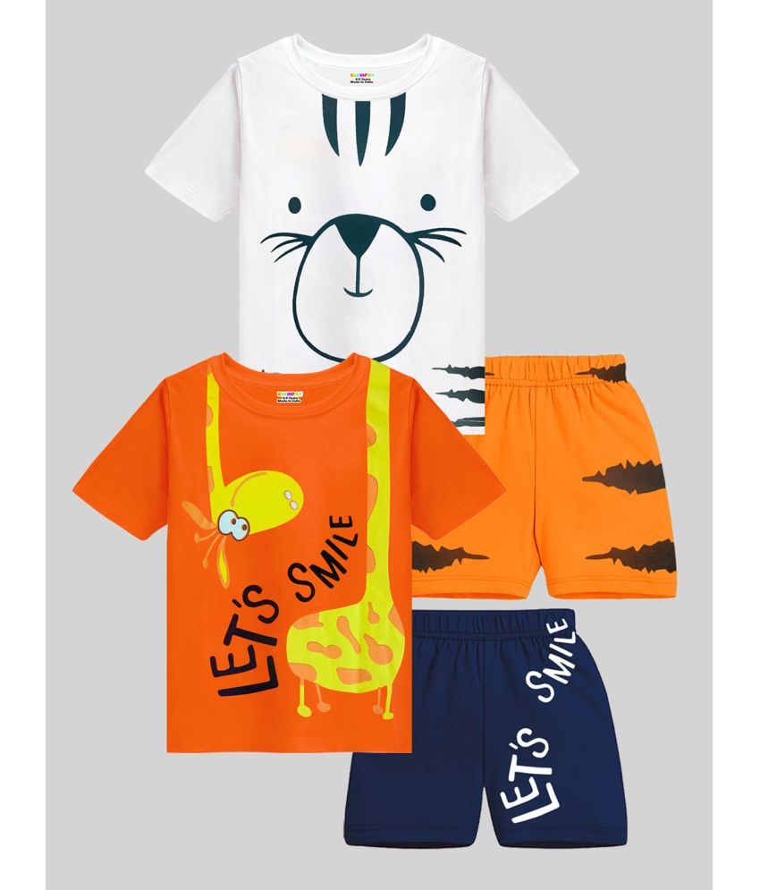     			Kuchipoo Pack of 2 Boys Cotton Blend T-Shirt & Shorts ( Multicolor )