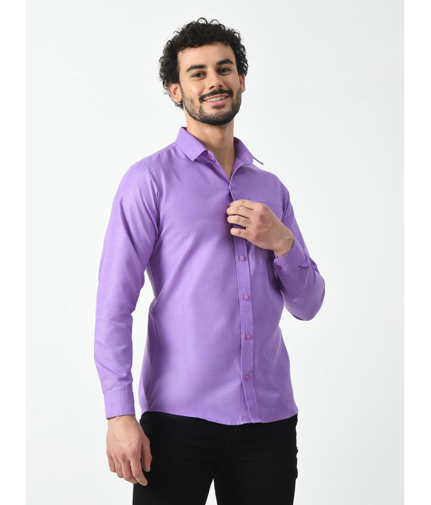     			PRINTCULTR Cotton Blend Regular Fit Solids Full Sleeves Men's Casual Shirt - Purple ( Pack of 1 )