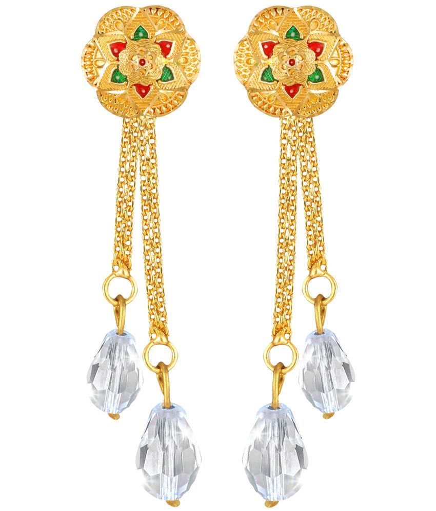     			Vighnaharta Golden Drop Earrings ( Pack of 1 )