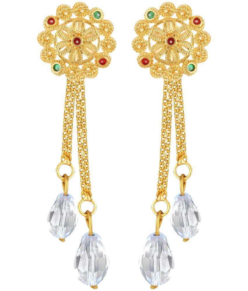     			Vighnaharta Golden Drop Earrings ( Pack of 1 )