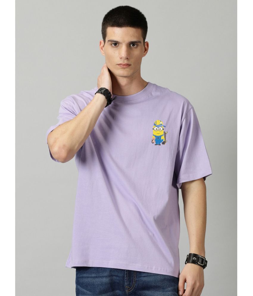     			AKTIF Cotton Blend Regular Fit Printed Half Sleeves Men's T-Shirt - Lavender ( Pack of 1 )