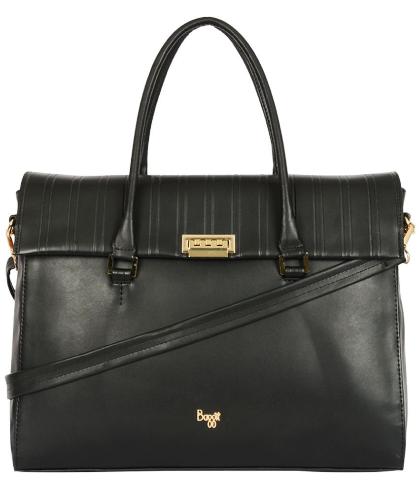     			Baggit Black PU Satchel Bag