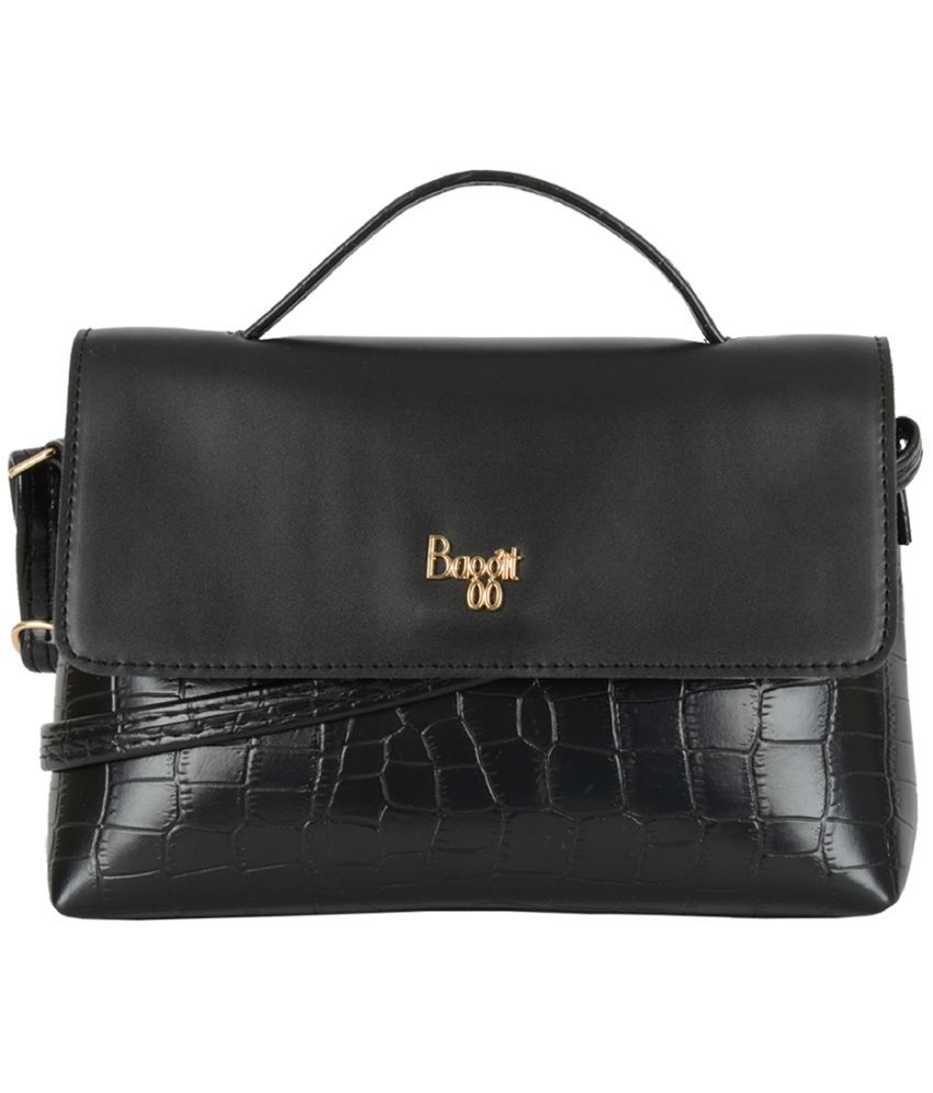     			Baggit Black PU Satchel Bag