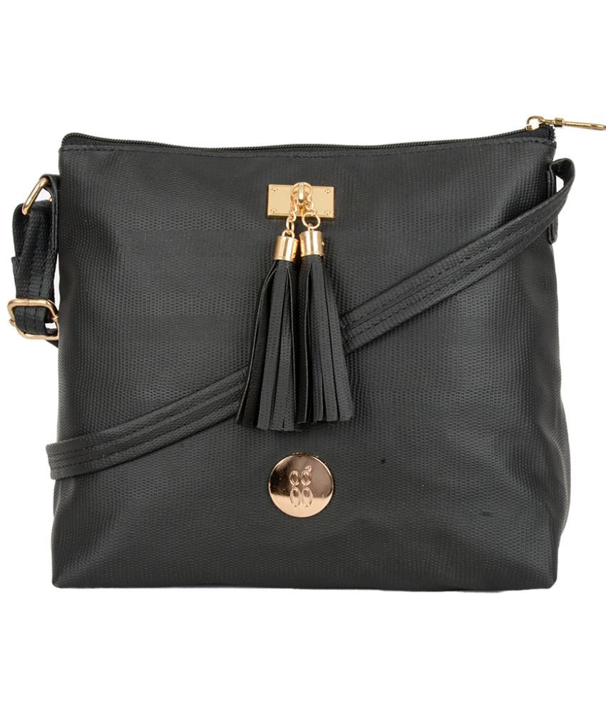     			Baggit Black PU Satchel Bag