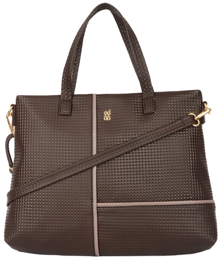     			Baggit Brown PU Tote Bag