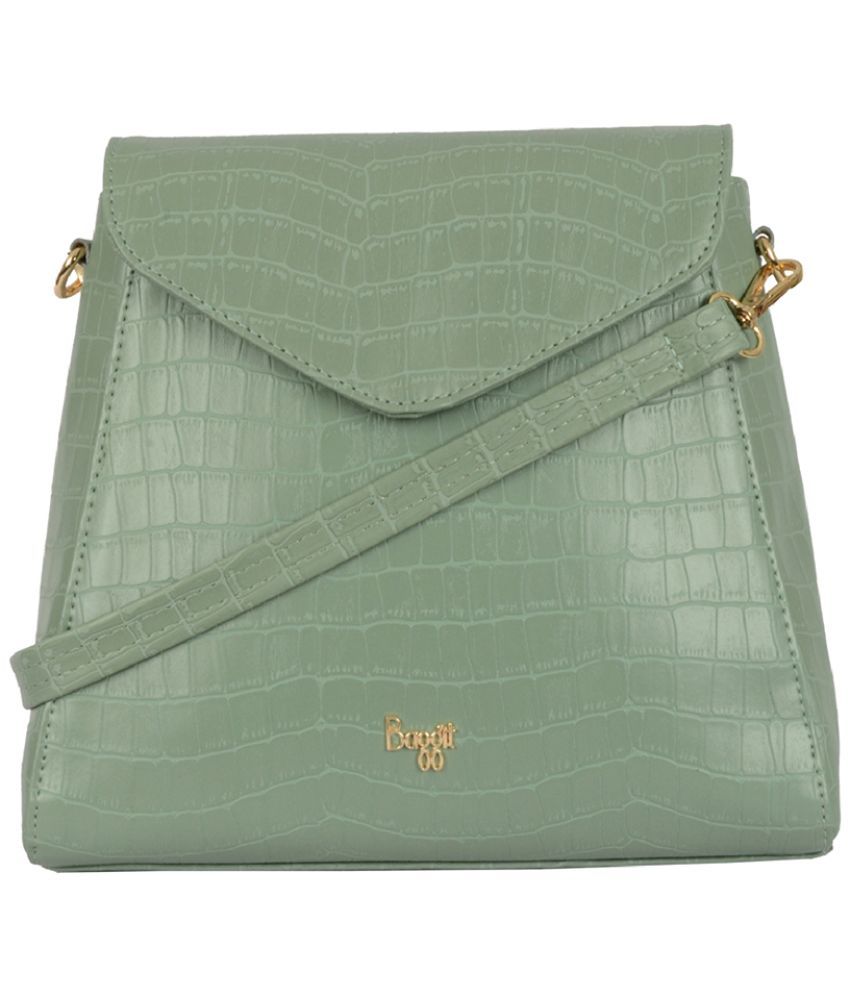     			Baggit Green PU Backpack