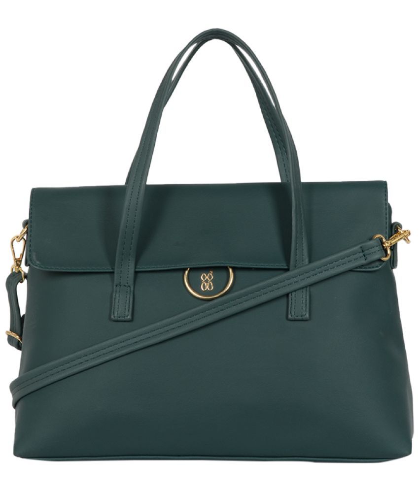     			Baggit Green PU Satchel Bag