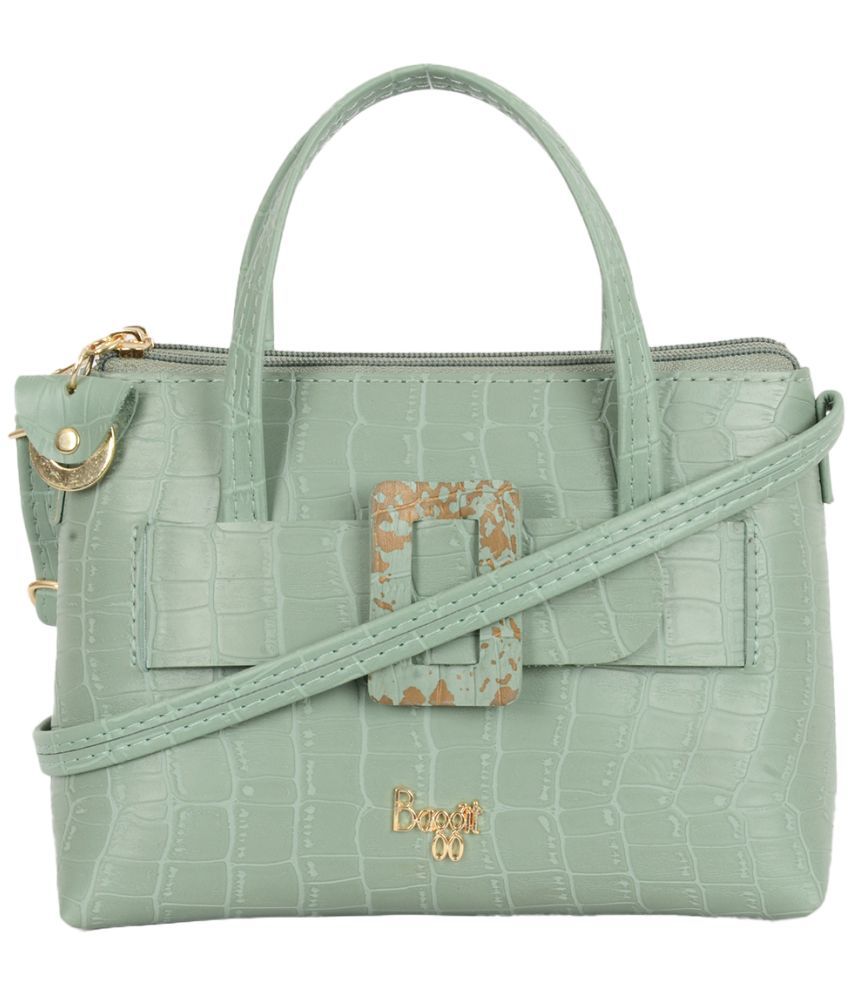     			Baggit Green PU Satchel Bag