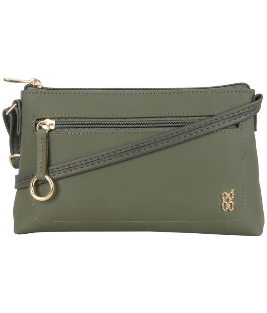     			Baggit Green PU Satchel Bag