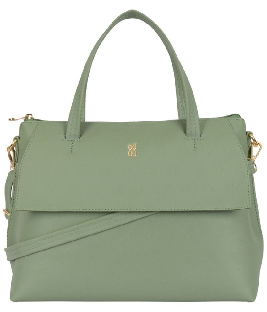     			Baggit Green PU Tote Bag