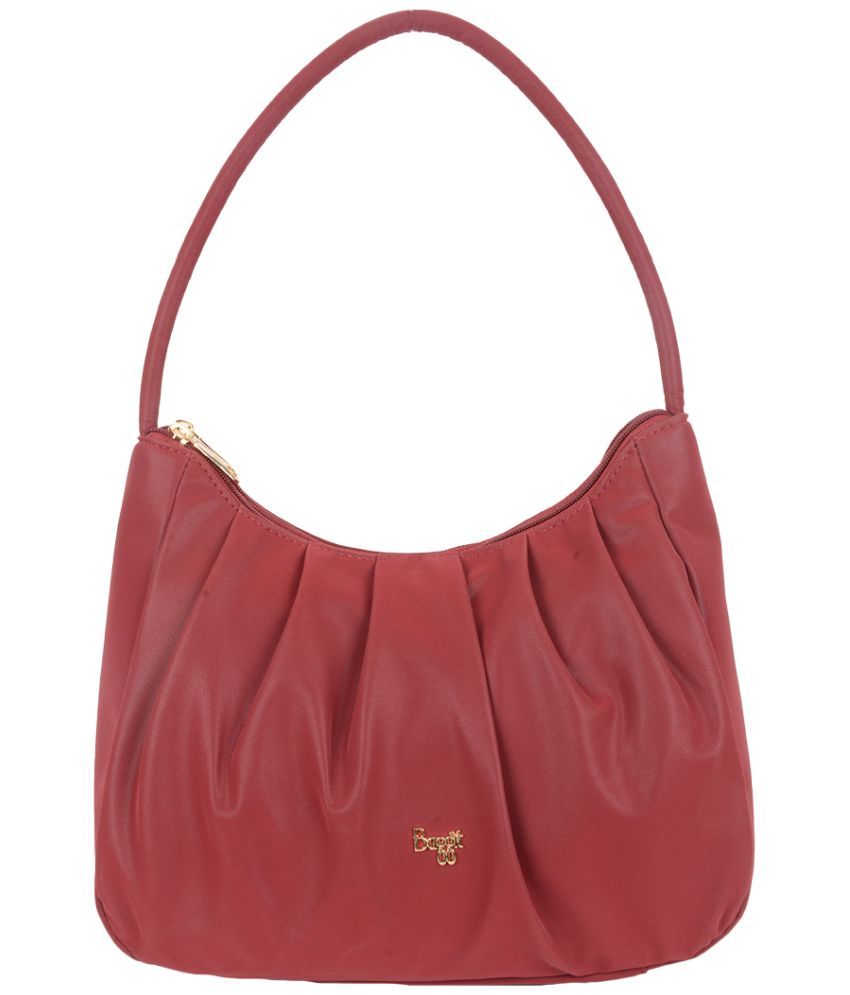     			Baggit Red PU Hobo Bag