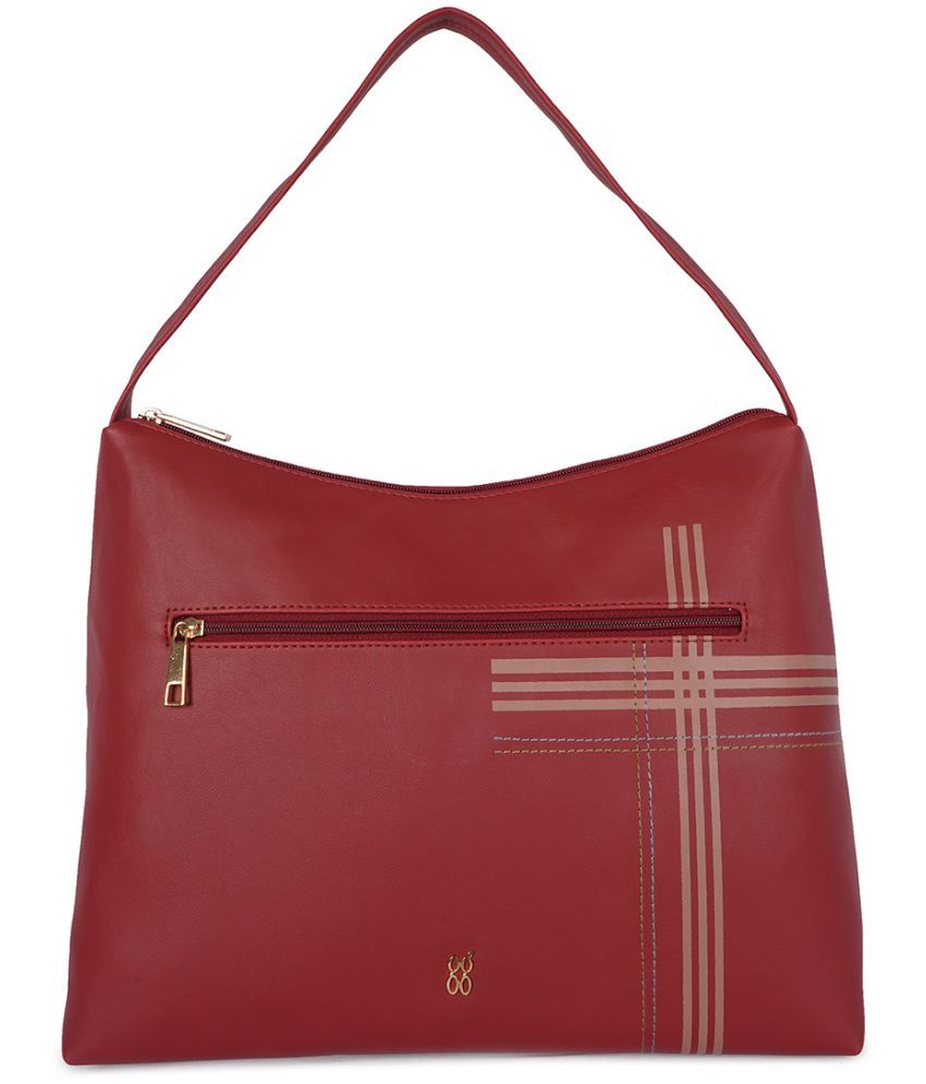     			Baggit Red PU Hobo Bag