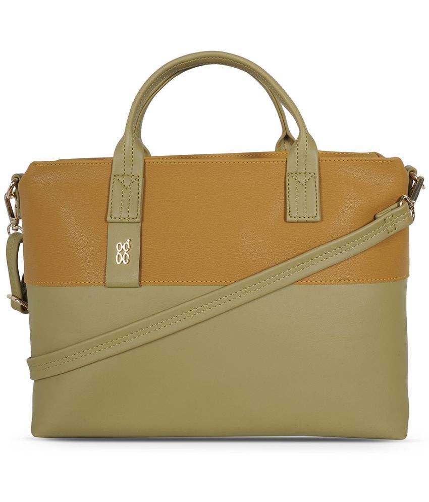     			Baggit Yellow PU Satchel Bag