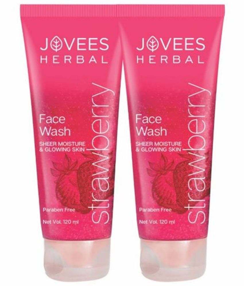     			Jovees Herbal Strawberry Face Wash For Normal to Dry Skin, Hydrating 120 ml (Pack of 2)