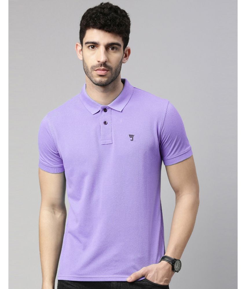     			Joven Cotton Blend Regular Fit Solid Half Sleeves Men's Polo T Shirt - Purple ( Pack of 1 )