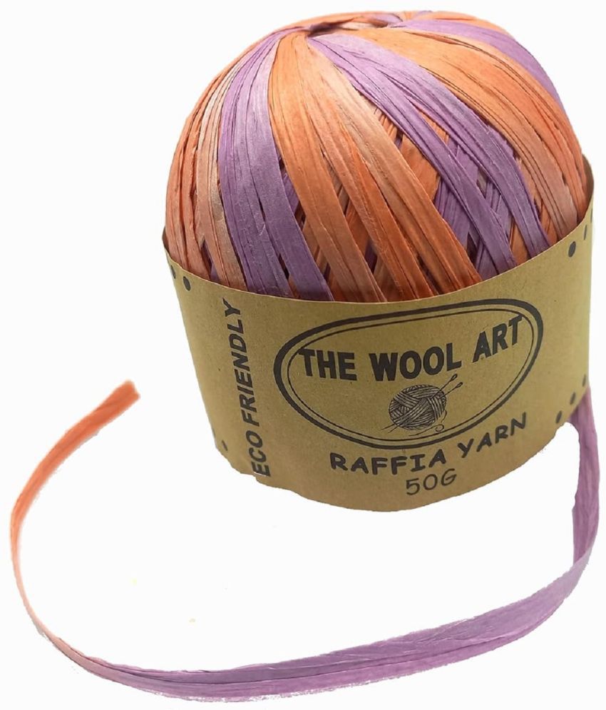     			PRANSUNITA Raffia Paper Ribbon Twine Yarn String Rope for Hand Knitting, Crochet, Gift Wrapping, Christmas, Florist, DIY Gift Box Packing - Width 3 cm (70 MTS - 50 GMS) - 1 Roll