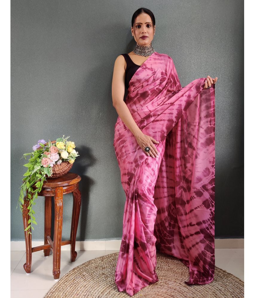     			Samah Chiffon Printed Saree With Blouse Piece - Maroon ( Pack of 1 )