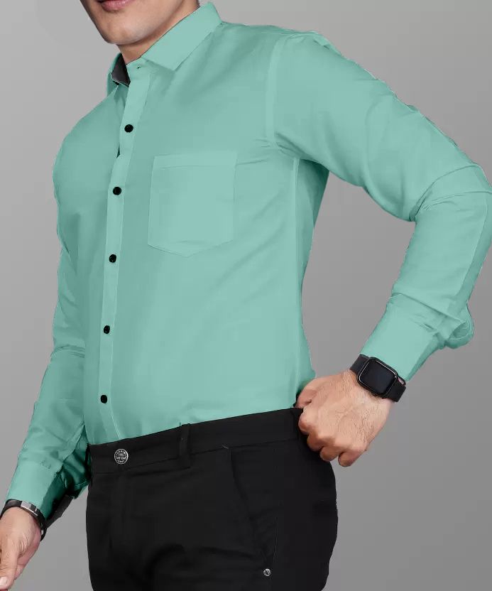     			Supersquad Cotton Blend Regular Fit Full Sleeves Men's Formal Shirt - Green ( Pack of 1 )