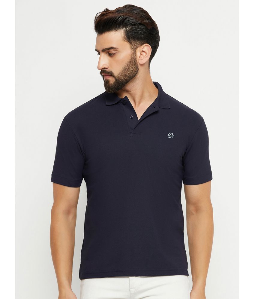     			renuovo Cotton Blend Regular Fit Solid Half Sleeves Men's Polo T Shirt - Navy Blue ( Pack of 1 )